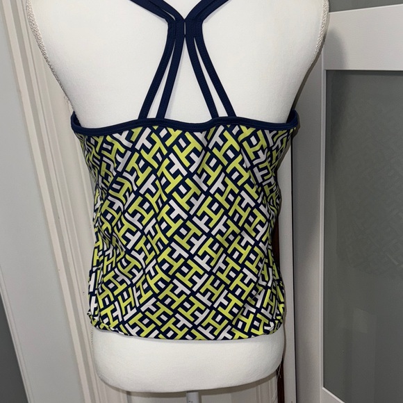 Tommy Hilfiger Navy and Lime Geometric Tank Top - Picture 9 of 11